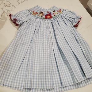Smocked 9m farm dress
